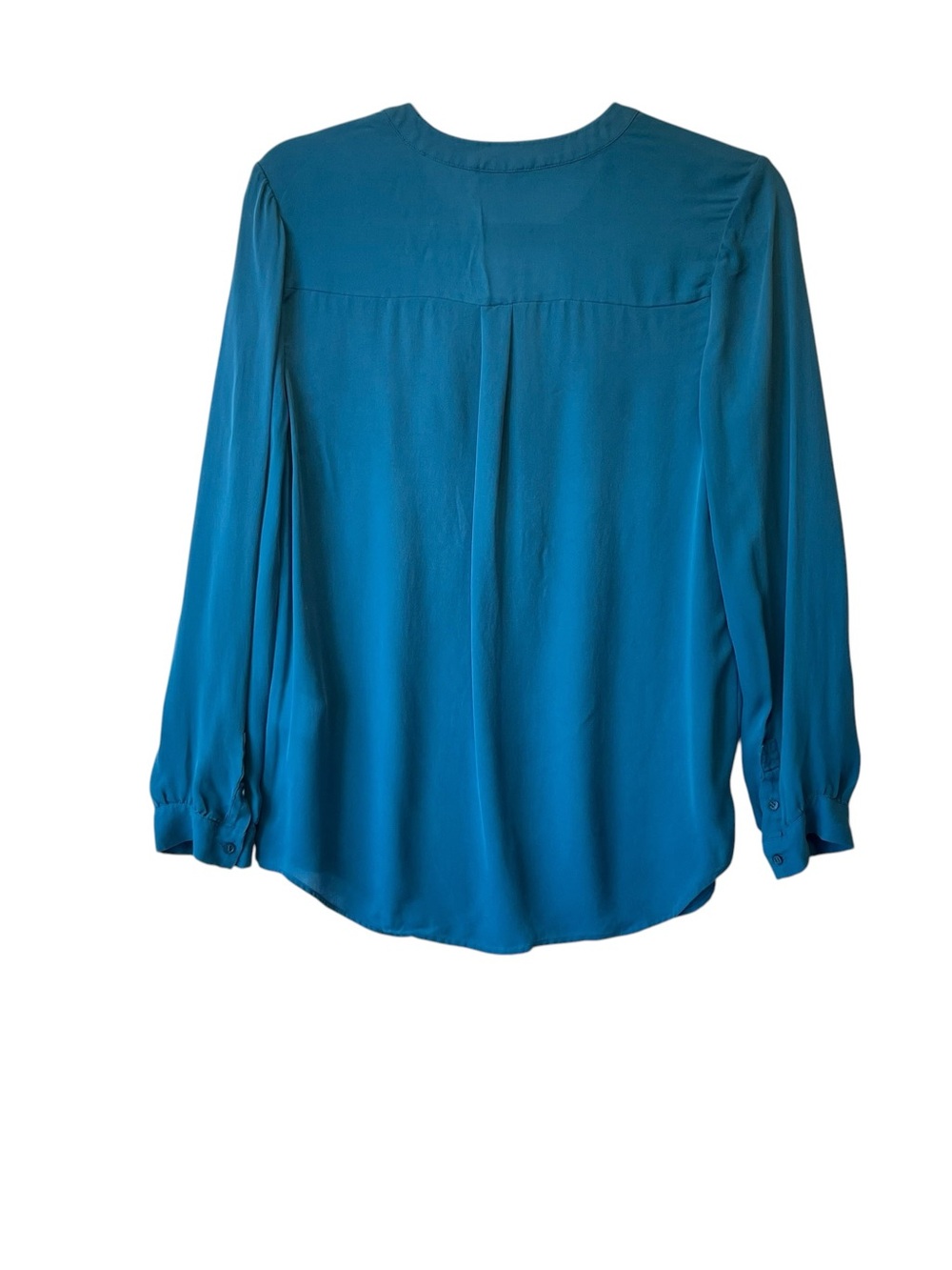 Joie 100% Silk blouse Small Long sleeve Blue V-neck Pockets Lightweight top - Picture 12 of 12